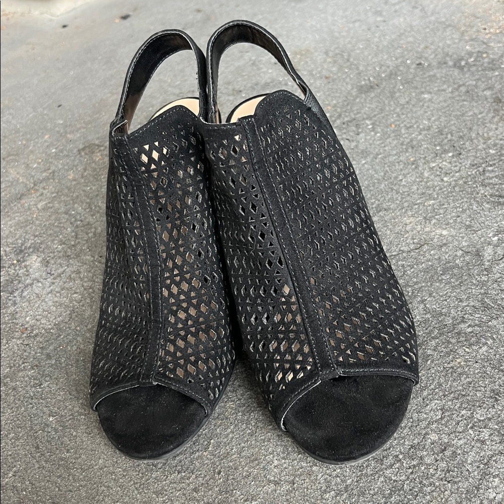 Unisa Black Peep-Toe Slingback Heels size 7 unploxa block heel - Picture 4 of 10